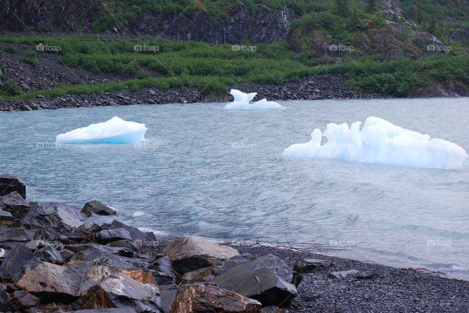 Icebergs . Portage Glacier, Girdwood, Alaska