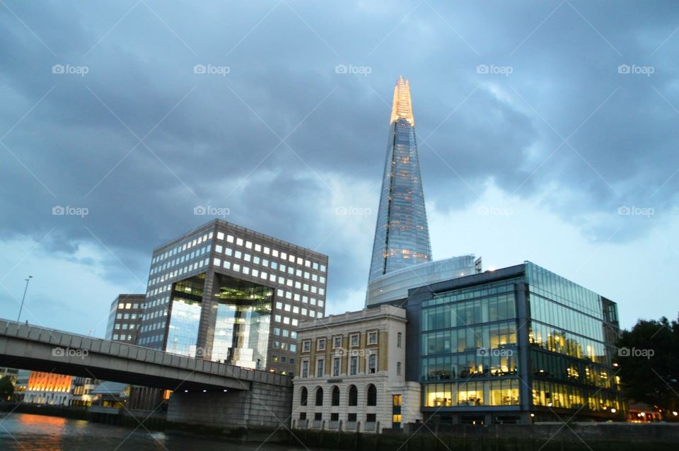 The Shard - no filters. Caught in a great light with the sunset reflected on buildings