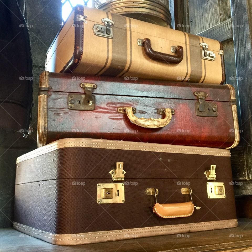Old fashioned suitcases 