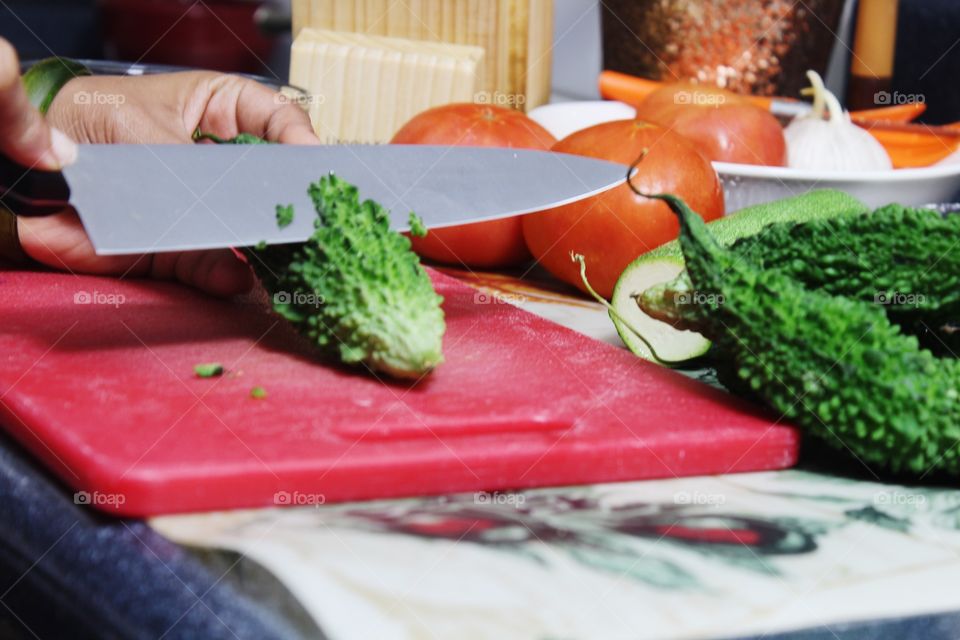 preparation for making vegetarian food at home 