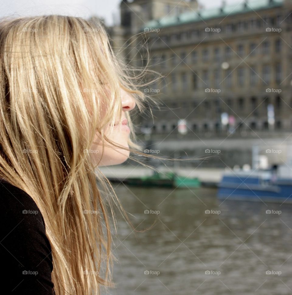 Woman, Girl, Water, Portrait, People