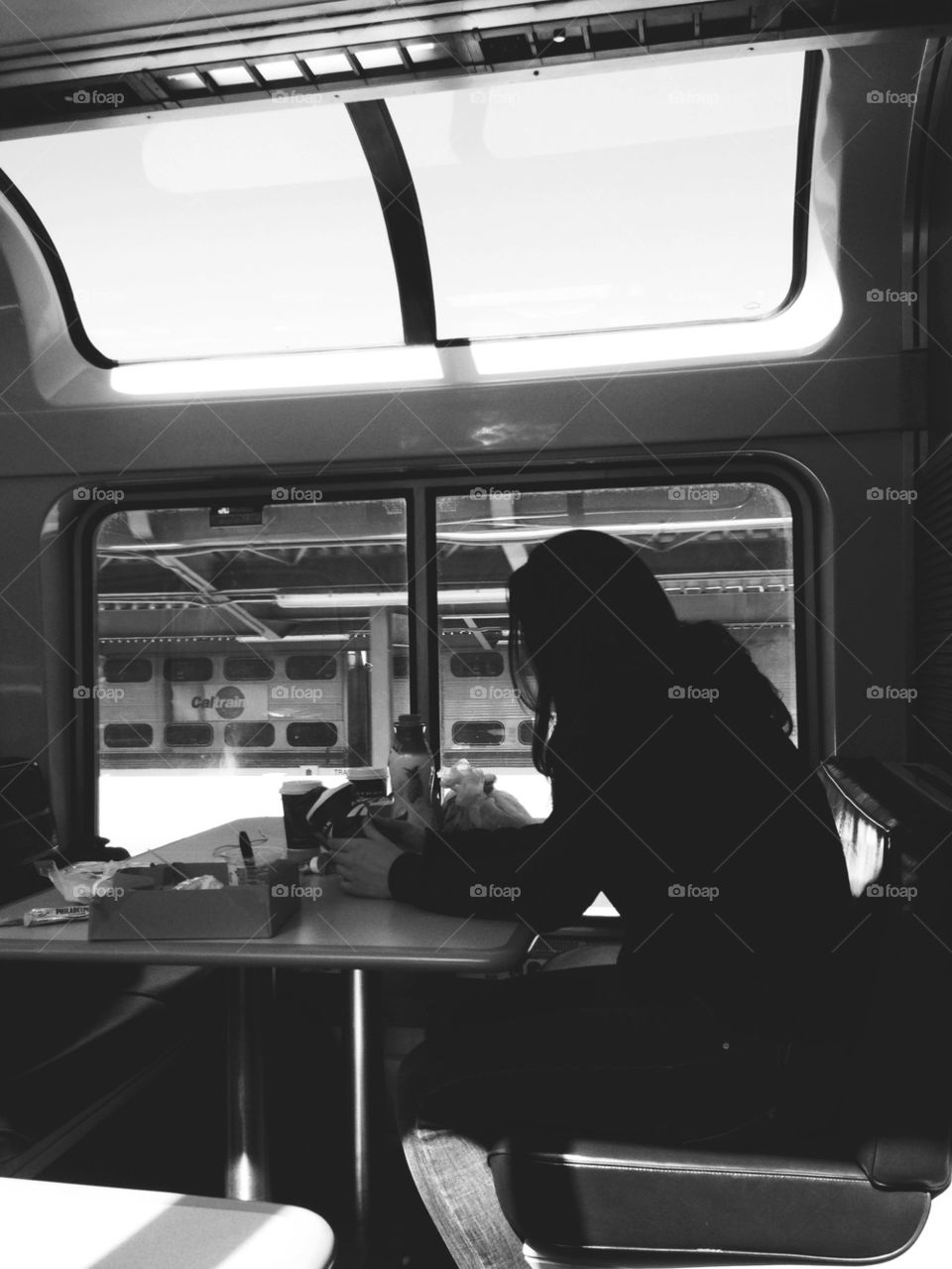 WOMAN ON TRAIN