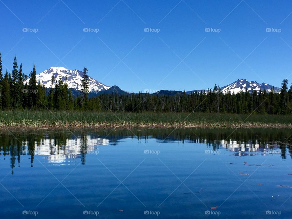 Lake, Reflection, No Person, Water, Snow