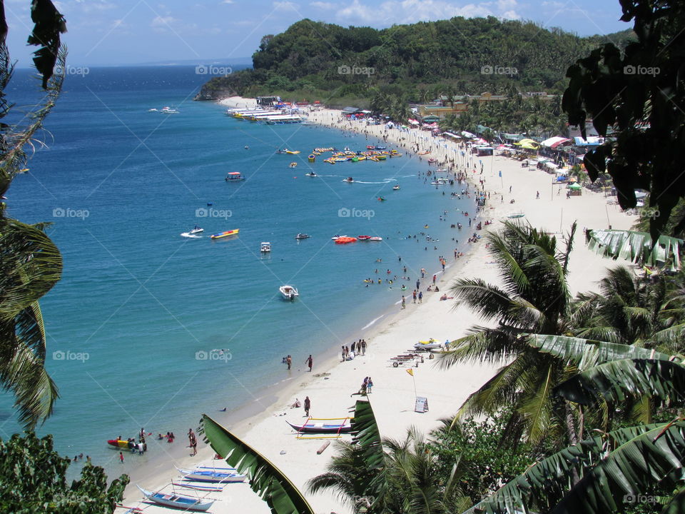 Overview White Beach at Puerto Galera Philippines 