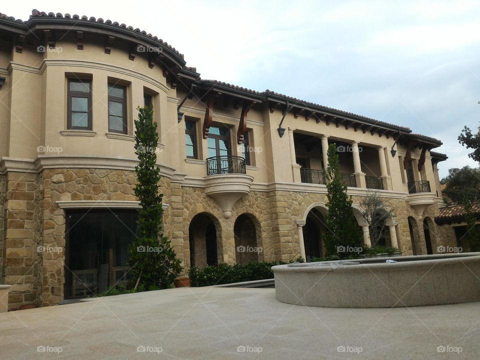 Rear view of the house, designed from stone and this house is rarely built in the Jakarta area. maybe only a few people have houses like this in Indonesia.