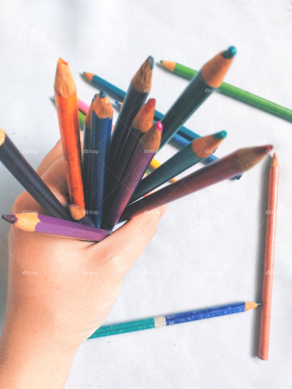 As cores a serem usadas.