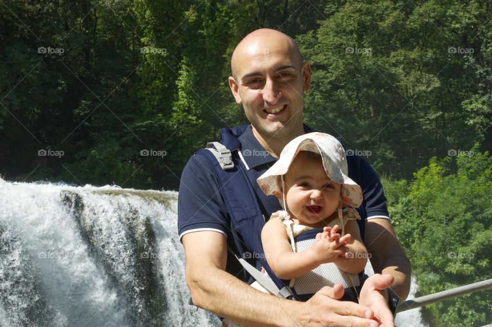 at the falls with dad