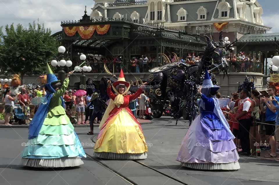 Fairy godmothers in parade Walt Disney World