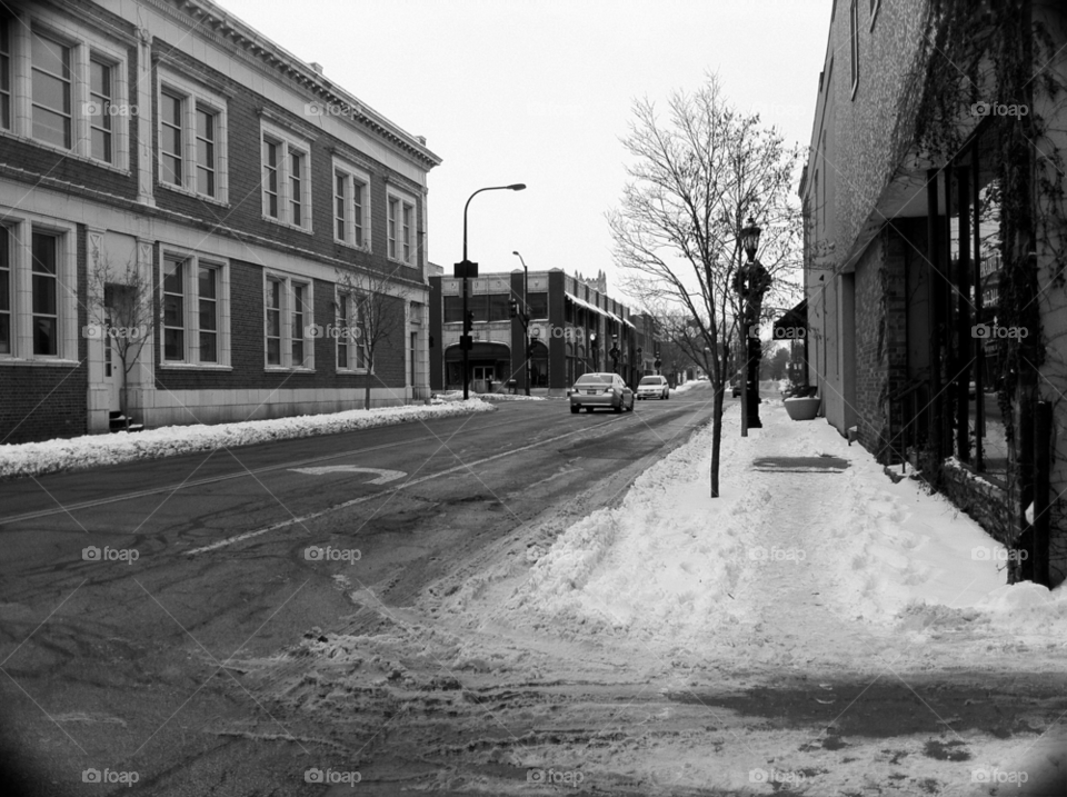 snow winter street city by grindley78