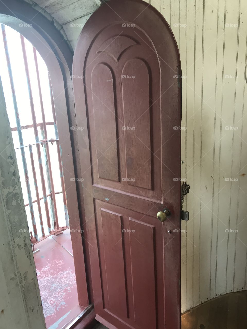 Red door lighthouse old