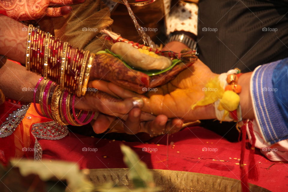 wedding moment working hands close up