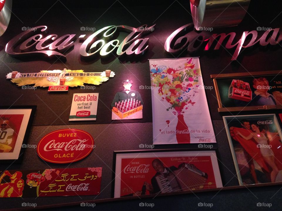 Coca Cola Wall . Wall of History, Coca Cola Factory, Atlanta