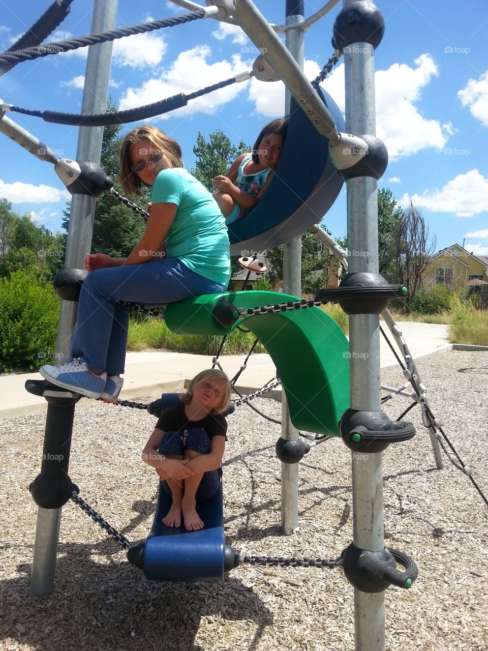 relaxed. playing at a park