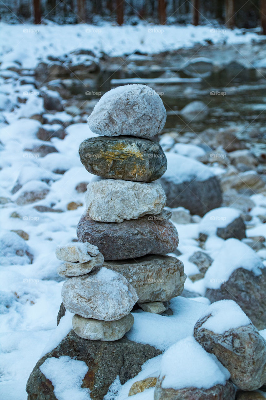 hikers stone stack