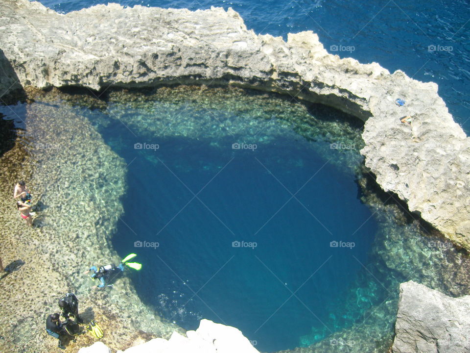 Malta deep blue hole for scuba diving Gozo