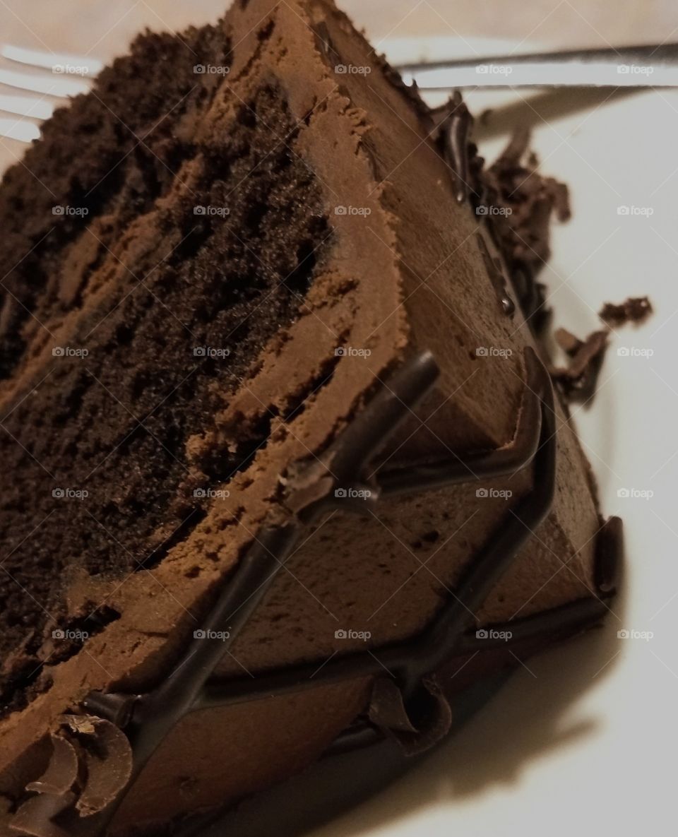 slice of chocolate cake