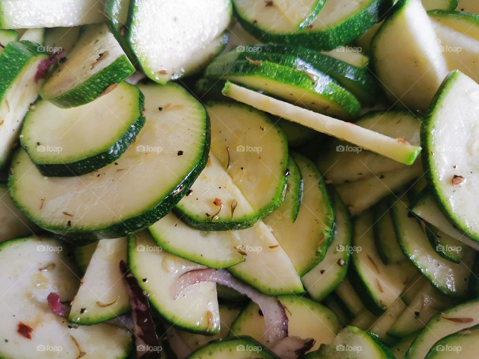 Sliced Courgette