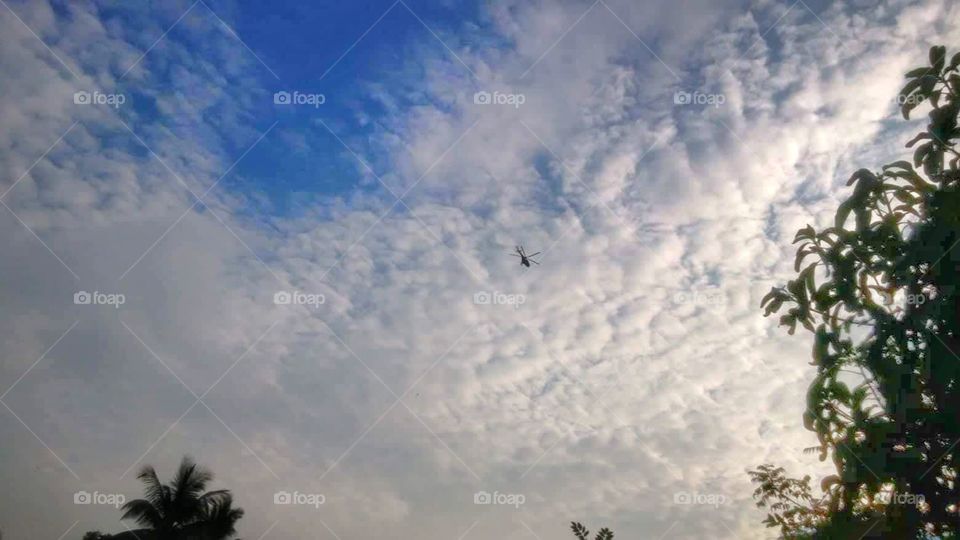 Helicopter in tha sky