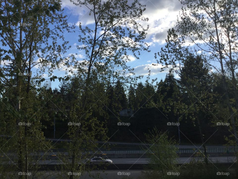 Sun and Clouds over the Highway 