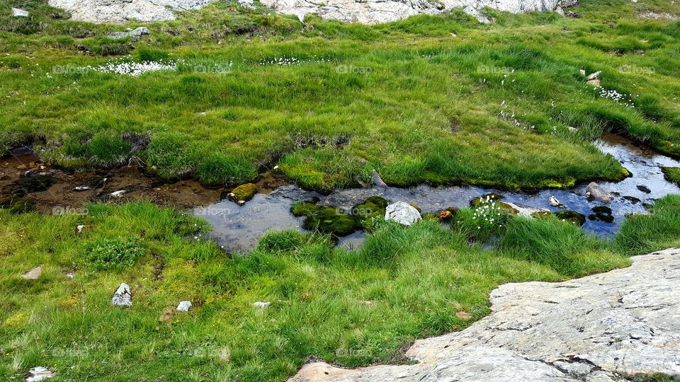 Stream in Mont-de-Lans in France