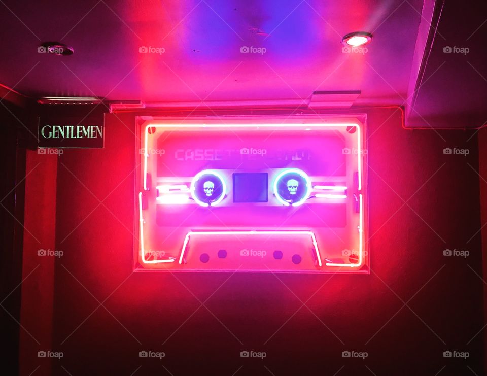 Neon cassette sign!! 