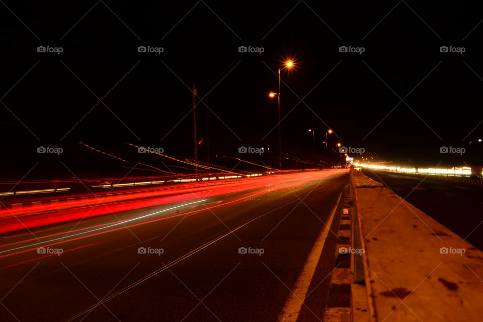 long exposure at view at night in bhopal's road.... INDIA