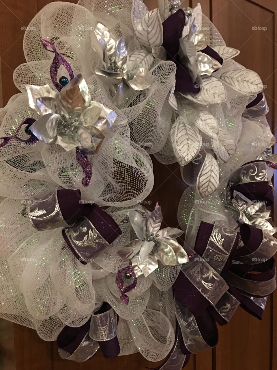 Silver & purple wreath 
