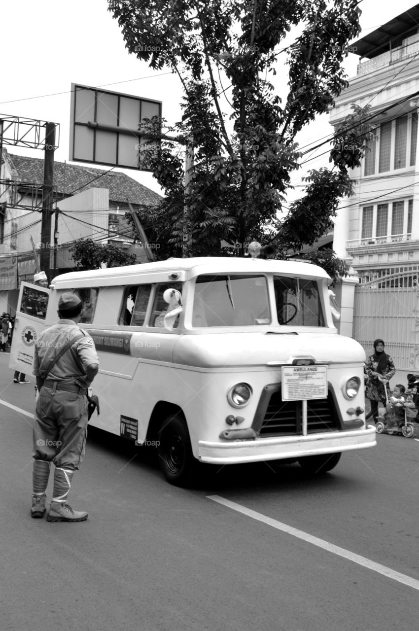 vintage ambulance. it was taken from asian african carnival