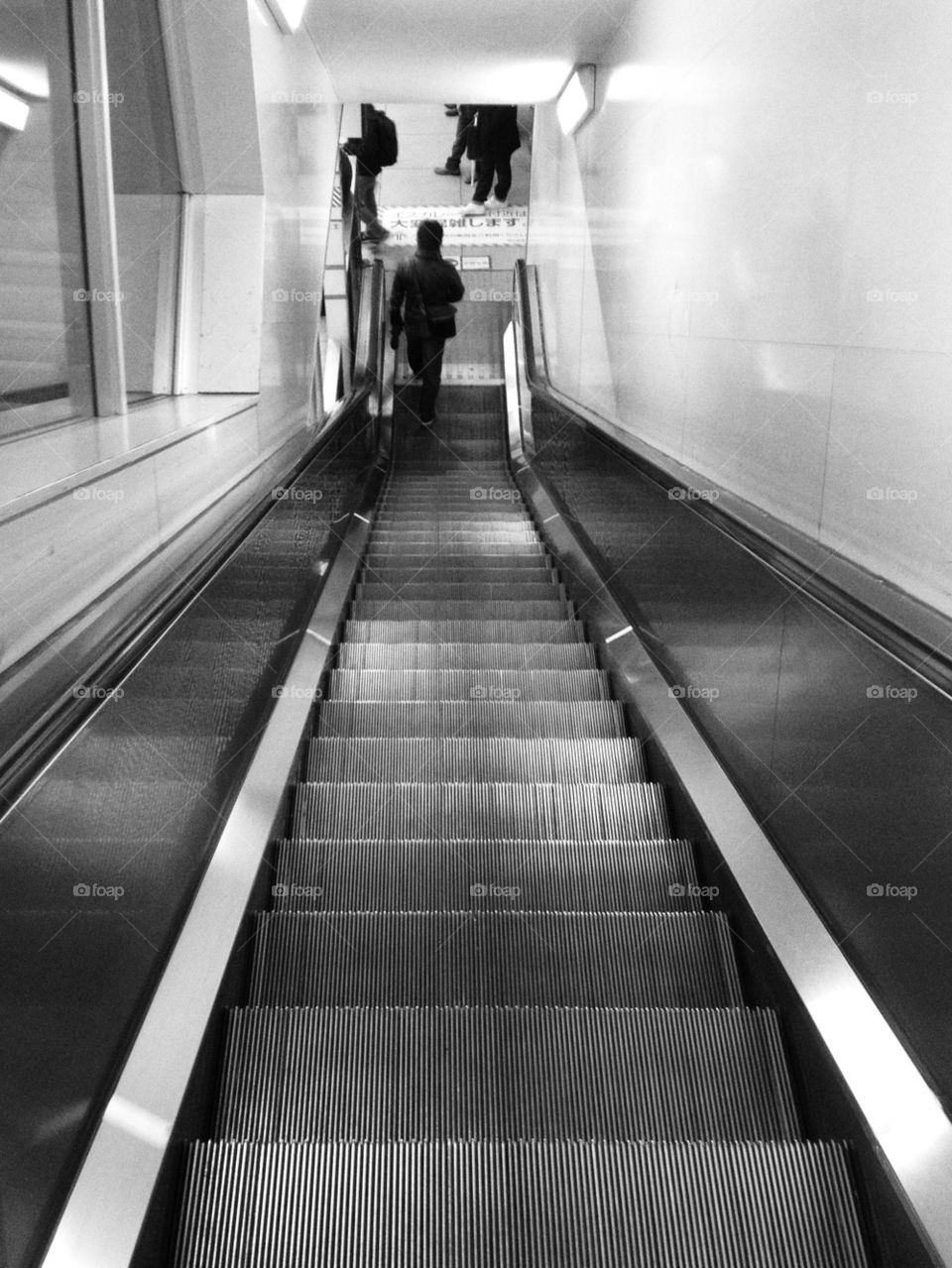 Black and White Escalator