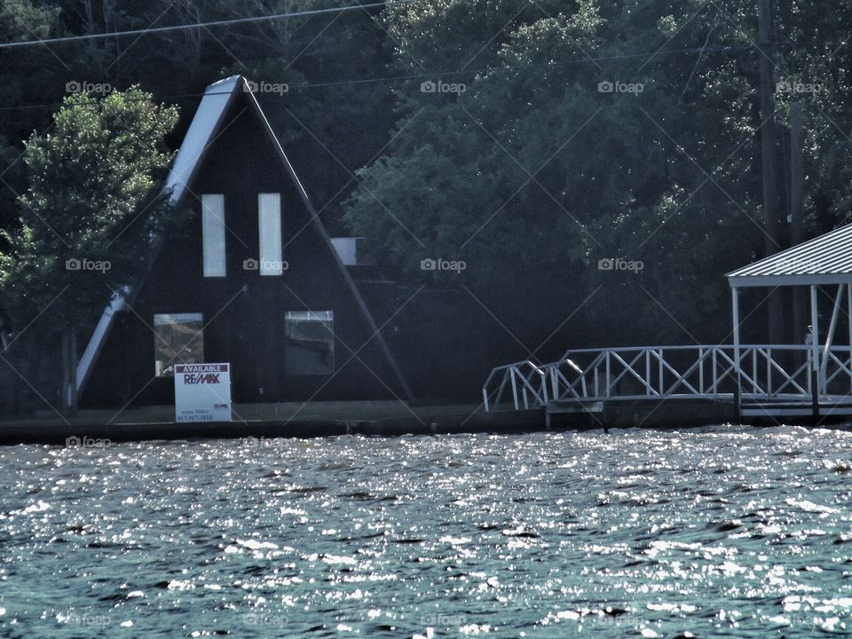 A-frame lake house. this is a A-frame lake house that is located on the west side of possum kingdom lake