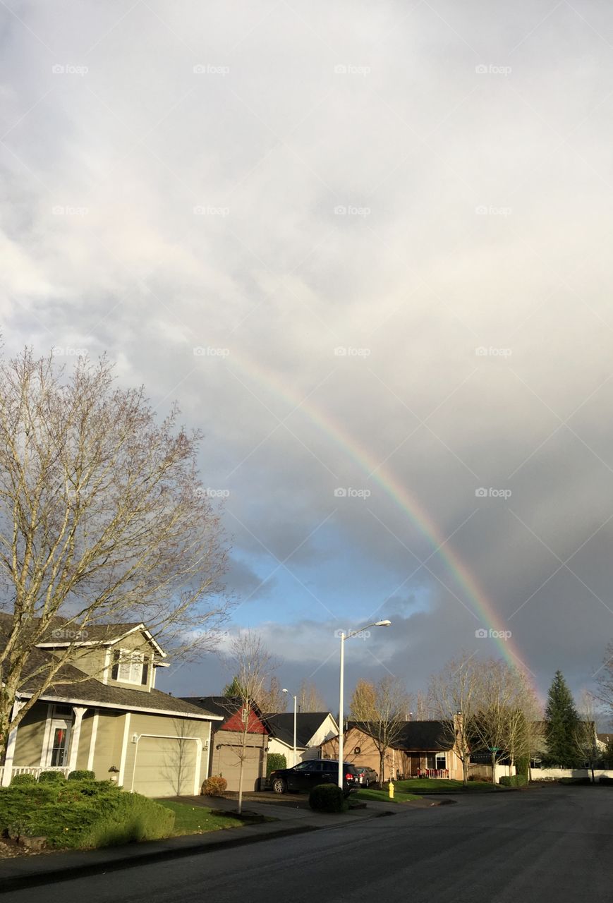 Rainbow and storm clouds 