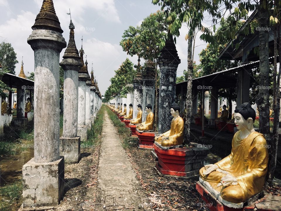 1000 Buddha in Mawlamyine Kyung district, Burma 
