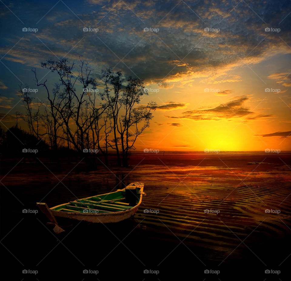 sunset at tanjung beach