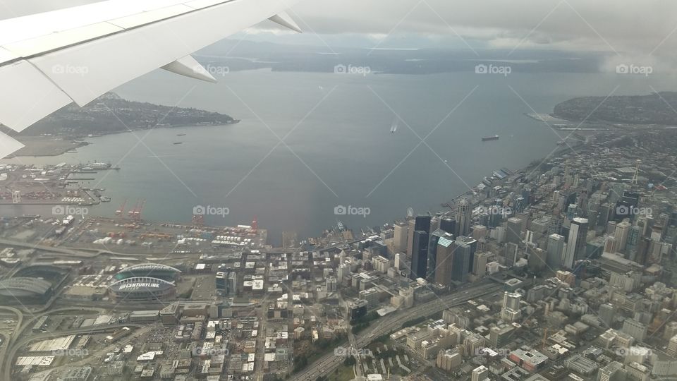 Century Link Field from an Airplane