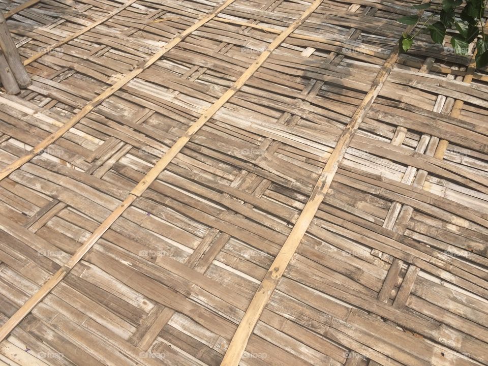 Bamboo floor in garden 