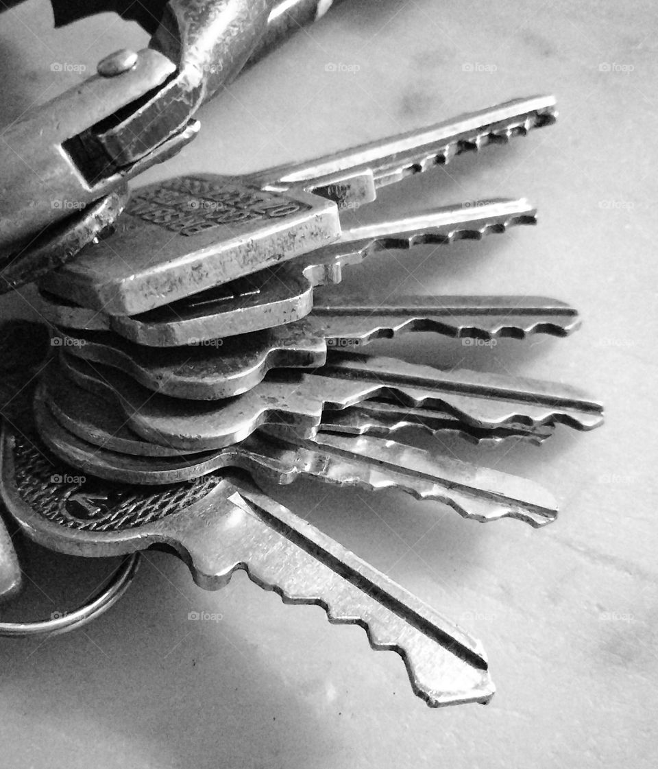 set of Keys photograph in B&W "multiverse"