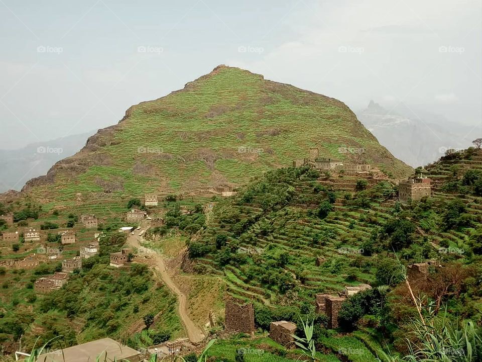 Glory be to God, the magnificent and picturesque view and the natural green trees are a view that is nothing more wonderful than it