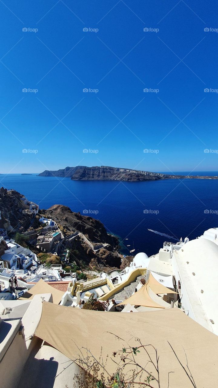 Cycladic architecture on volcano