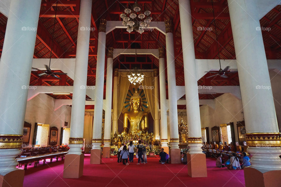 Inside Wat Phra Singh in Chiang Mai, Thailand 