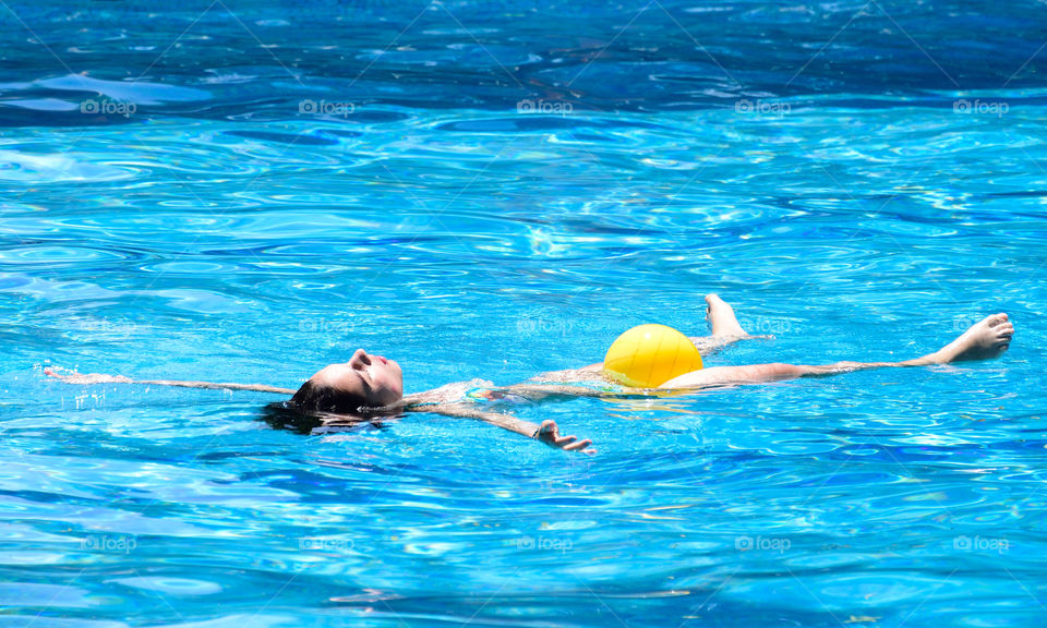 Relaxing in the pool