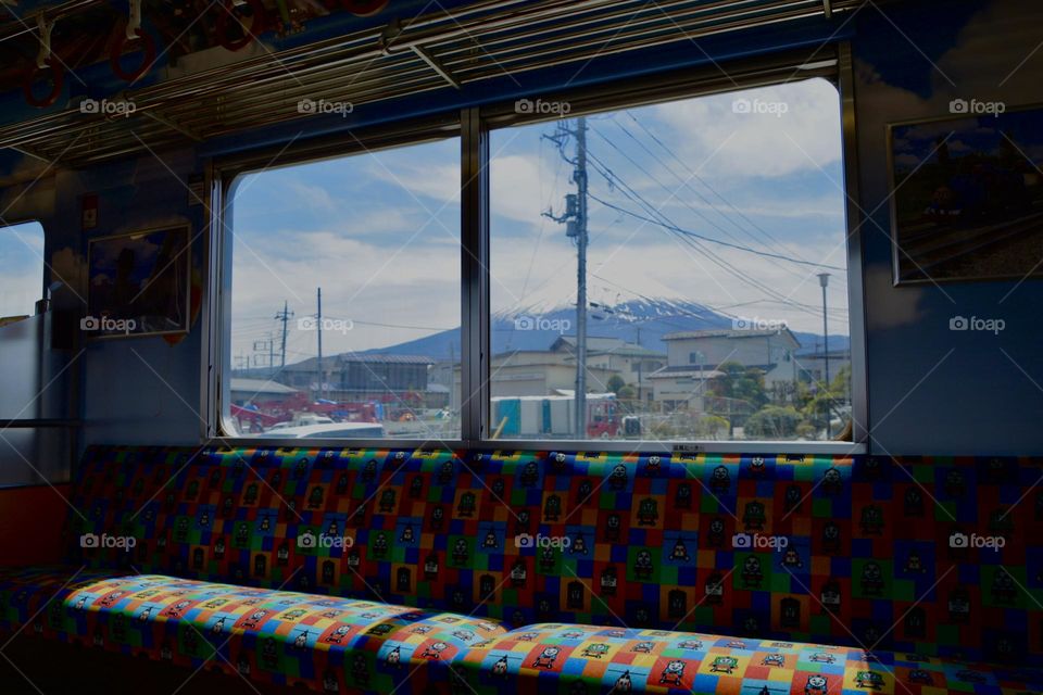 Fuji Mountain view from train 