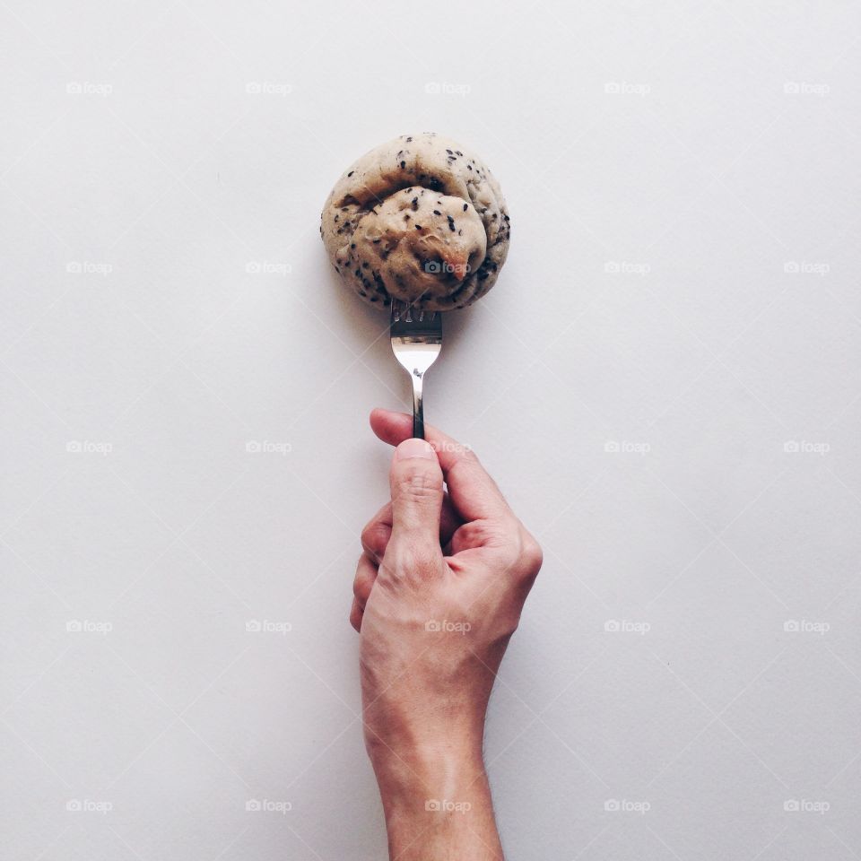 Sesame bread on a white background.