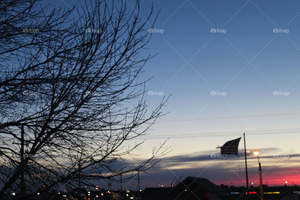 Beautiful sunset in the Midwest after the bomb cyclone 