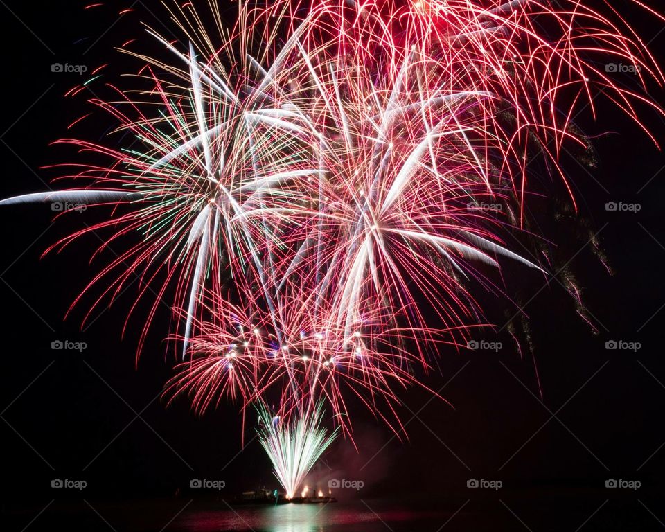 Fireworks on Canada day, 2015, taken in Oshawa, Ontario 
