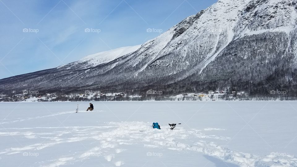 Ice fishing in Fjords