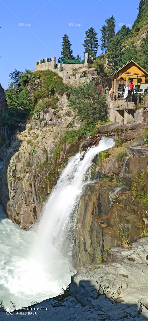 A small waterfall in vicinity of Huge Aharbhal water fall in Kashmir valley