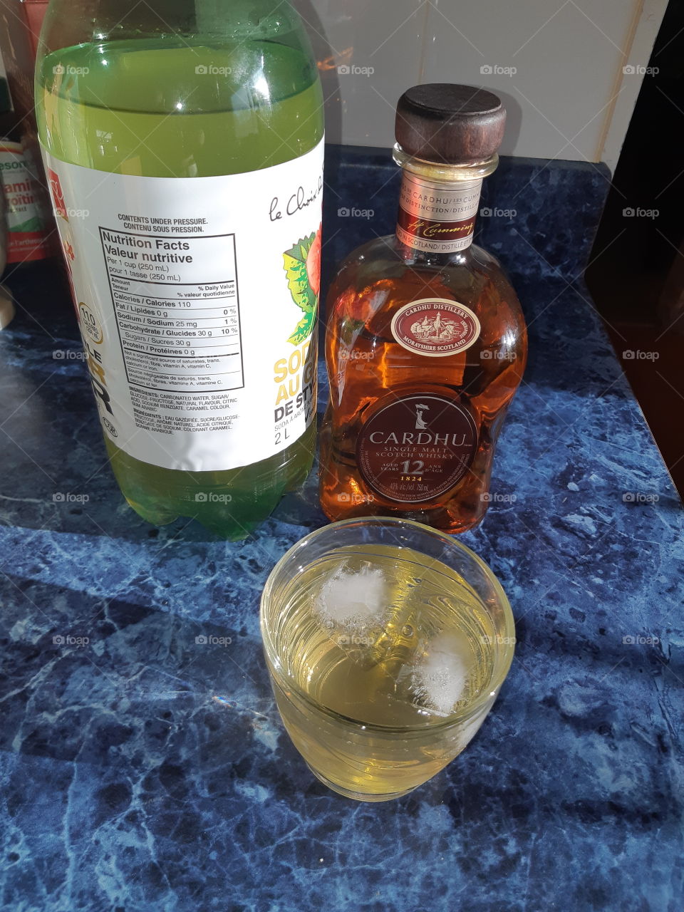 cardhu 12 year single malt scotch and ginger beer