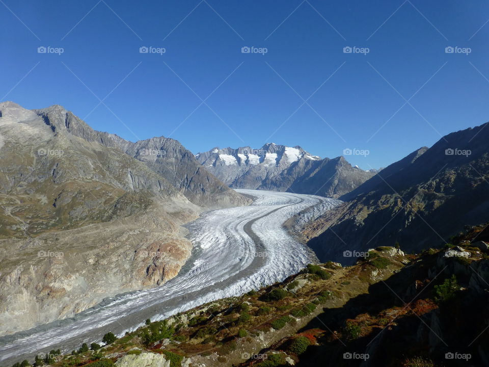 Aletsch Glacier in autumn