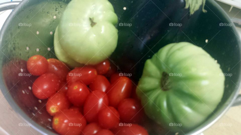 Vegetables in a Colander