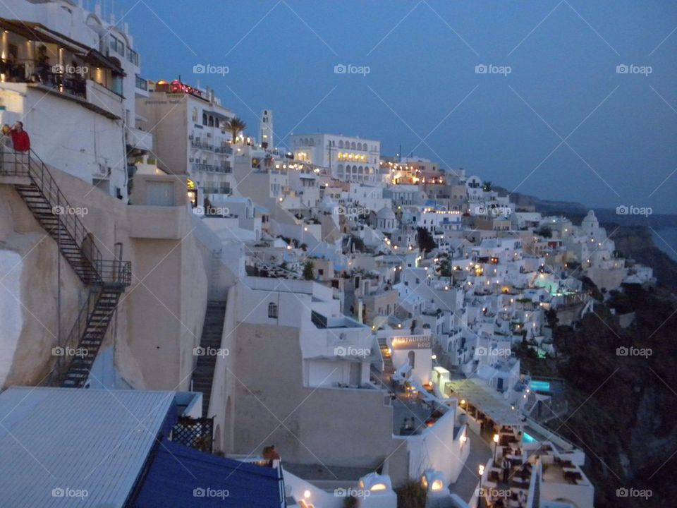 Santorini at dusk 